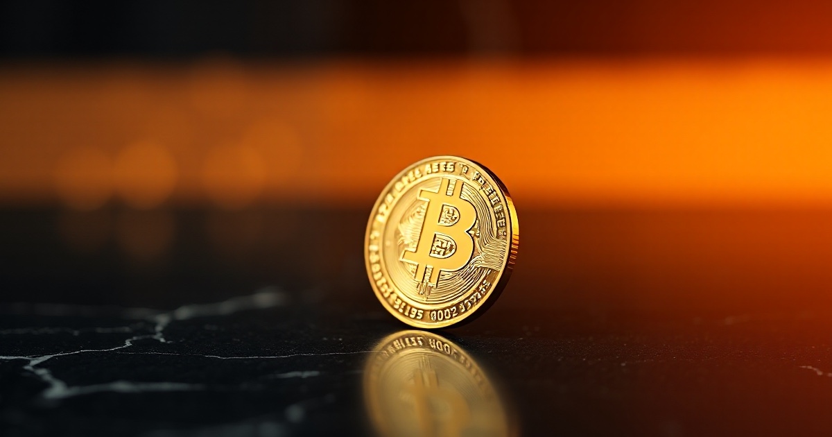 A single upright polished golden Bitcoin coin standing on its edge on a dark reflective black marble surface under a warm amber glow with soft glowing bokeh, illustrating the Thursday July 2 2026 ThriveInMarkets evening review as Bitcoin climbed about 2 percent to reclaim the 60,000 dollar level near 61,364 dollars and Ethereum rose about 2.35 percent toward 1,700 dollars, catching the risk-on wave after a weak June jobs report softened the dollar and the Federal Reserve rate outlook while the Dow set a record and technology stocks sold off