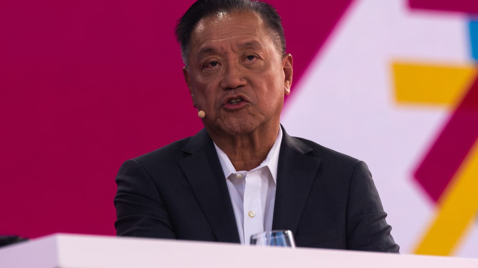 A technology executive speaks at a conference, used as the ThriveInMarkets evening-review inline image for Wednesday September 2 2026, when Broadcom reported fiscal third-quarter revenue of 29.59 billion dollars and adjusted earnings of 3.32 dollars a share, then saw shares slip in after-hours trading after a 34.8 billion dollar fourth-quarter revenue guide that some desks called light versus about 35 billion