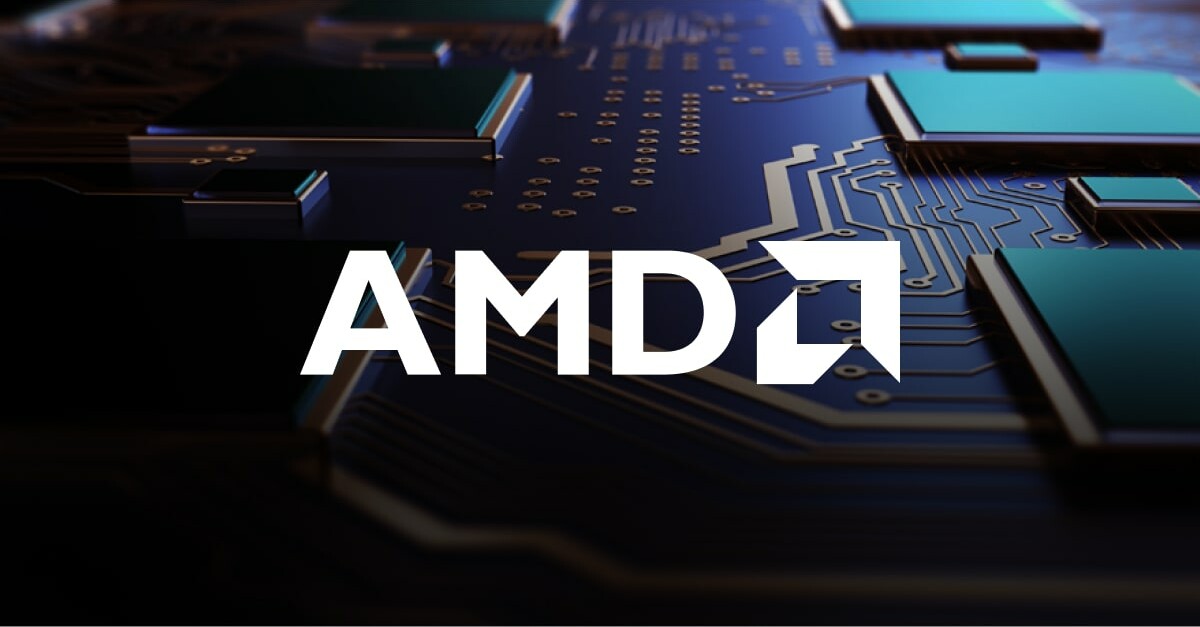 The AMD logo over a dark circuit board, used as the ThriveInMarkets evening-review inline image for Tuesday September 29 2026, when Advanced Micro Devices closed 607.57 dollars, little changed, after announcing an 8.2 billion dollar all-stock acquisition of World Labs and naming Fei-Fei Li executive vice president and chief scientist