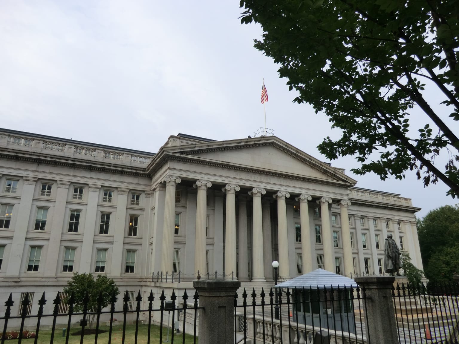 The United States Treasury Building in Washington, evening review for Oct 26 2026