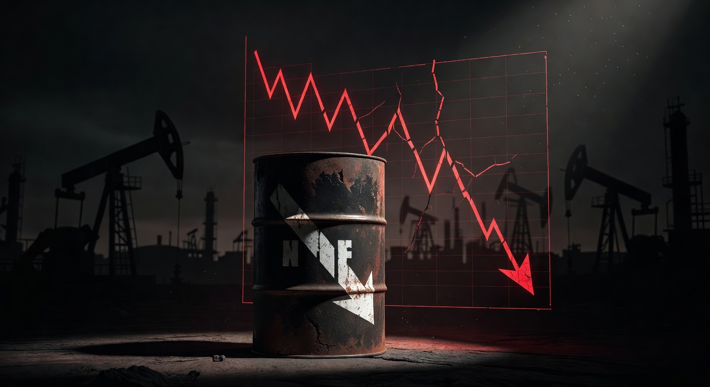 Oil barrel with cracking price chart showing crude oil supply disruption impact on global markets