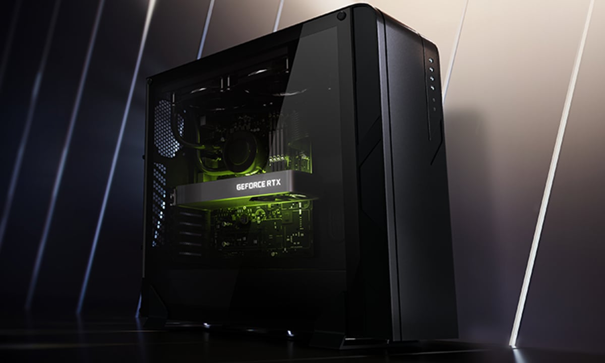 Photograph of an Nvidia desktop computer with the Nvidia GPU and logo highlighted inside, illustrating the AI chip leader's fiscal Q1 2027 earnings print scheduled for Wednesday May 20 2026 after the US close, the single biggest single-stock catalyst of the second quarter with Street consensus at 78.8 billion dollars in revenue and 1.77 dollars EPS on a 5.7 trillion dollar market cap, the kickoff for ThriveInMarkets Monday May 18 morning analysis covering Bitcoin slipping below 77000 dollars, WTI crude back to 105 dollars on persistent Strait of Hormuz disruption, gold easing to 4541 dollars, and Baidu Q1 results landing before the US open