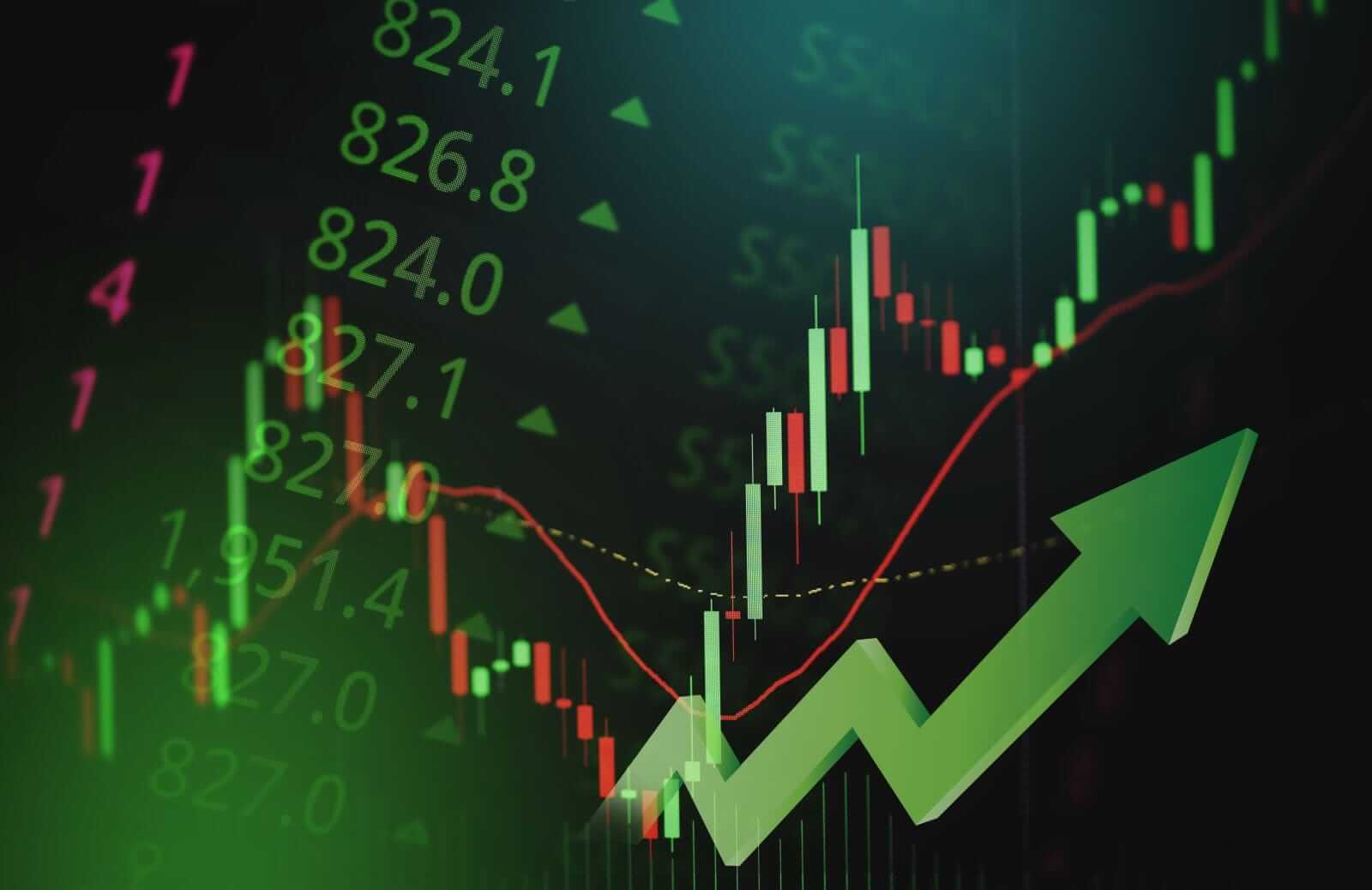A financial market chart with candlesticks and a rising price line on a trading screen, illustrating the June 11 2026 ThriveInMarkets morning analysis as S&P 500 futures rebounded near 7,341 with technology leading the bounce, after the index closed June 10 down 1.62 percent at 7,266.99 on a hot but not hotter May CPI of 4.2 percent, with traders looking ahead to the June 16-17 Federal Reserve decision, the first chaired by Kevin Warsh, where the benchmark rate is widely expected to hold at 3.50 to 3.75 percent