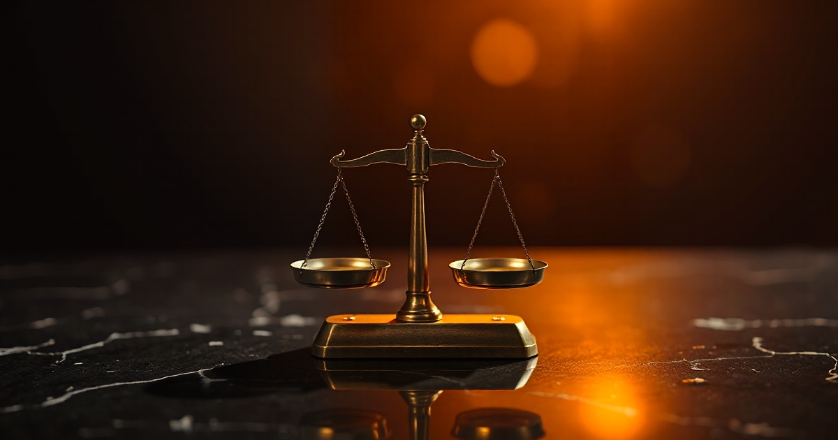 An antique brass two-pan balance scale stands on a dark reflective marble surface under dramatic amber rim light with soft glowing bokeh and deep shadows, illustrating the June 22 2026 ThriveInMarkets morning analysis as markets weigh a hawkish Federal Reserve against steadying risk appetite, with nine of eighteen officials projecting a 2026 rate hike, the two-year Treasury yield near 4.21 percent, Bitcoin recovering near 64,150 dollars after a long spot ETF outflow streak, Ethereum near 1,747 dollars, WTI crude firming near 77.54 dollars on a slow Strait of Hormuz reopening and spot gold holding near 4,202 dollars