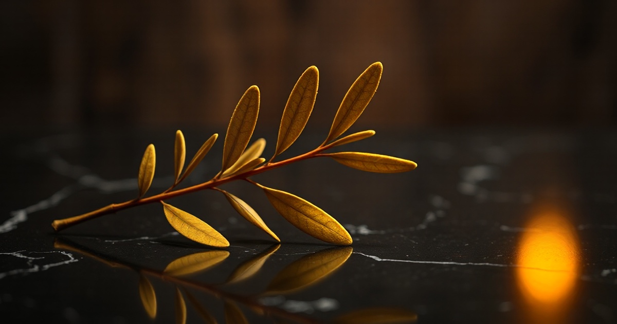 A single polished golden olive branch with detailed leaves resting on a dark reflective black marble surface under dramatic warm amber and gold rim light with soft glowing bokeh, symbolising the Monday June 29 2026 ThriveInMarkets morning analysis after the United States and Iran agreed to halt the tit-for-tat attacks that flared over the weekend and to restart negotiations in Doha on Tuesday, a diplomatic de-escalation that lifted US stock futures with the S&P 500 ES contract up about 0.5 percent near 7,448 and Nasdaq 100 futures up about 0.9 percent after the cash indexes closed last week with the S&P 500 down 2 percent at 7,354.02 and the Nasdaq Composite down 4.6 percent in a 1.4 trillion dollar artificial-intelligence selloff, while WTI crude firmed near 69 dollars after losing about 10 percent last week, gold eased toward 4,060 dollars as safe-haven demand cooled and Bitcoin clung to the 60,000 dollar level with the Crypto Fear and Greed Index pinned at 18 in extreme fear ahead of Thursday's pulled-forward June jobs report