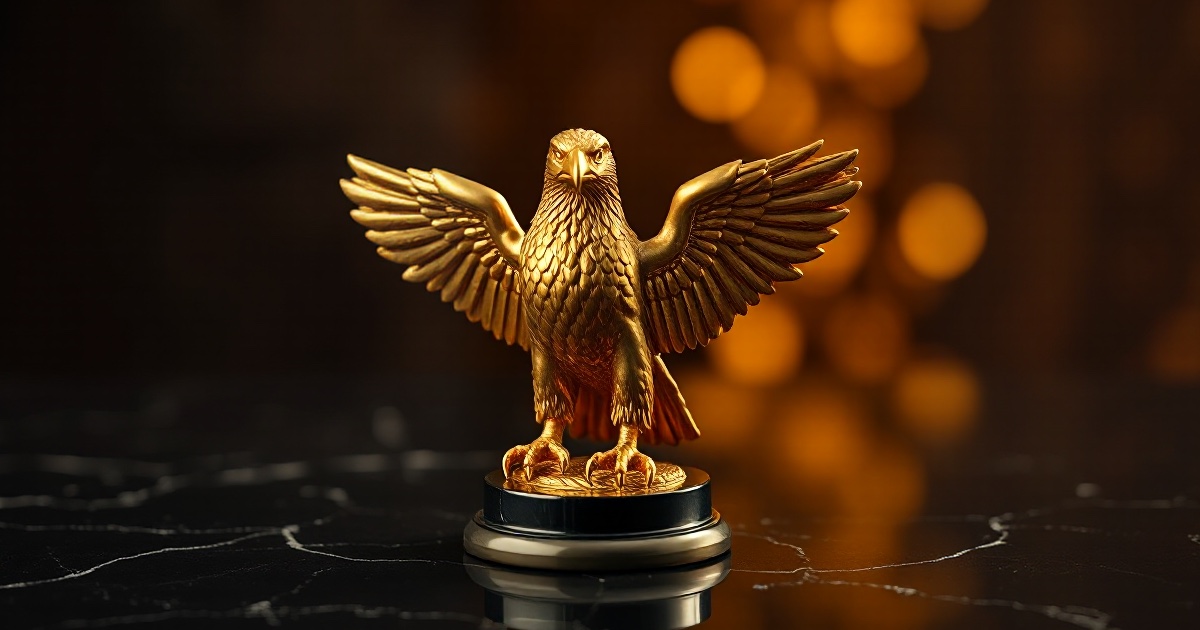 A majestic polished golden American bald eagle statue with folded and outstretched wings perched on a dark reflective black marble surface under dramatic warm amber and gold rim light with soft glowing bokeh, illustrating the Friday July 3 2026 ThriveInMarkets morning analysis on the US Independence Day market holiday, as digital assets held the risk-on wave with Bitcoin near 60,900 dollars and Ethereum above 1,700 dollars near 1,716 even against a heavy July calendar of roughly 1.9 billion dollars in token unlocks and about 4.06 billion dollars of June spot Bitcoin ETF outflows, while the Dow sat at a record and the Federal Reserve was handed room to stay patient by a soft June jobs report