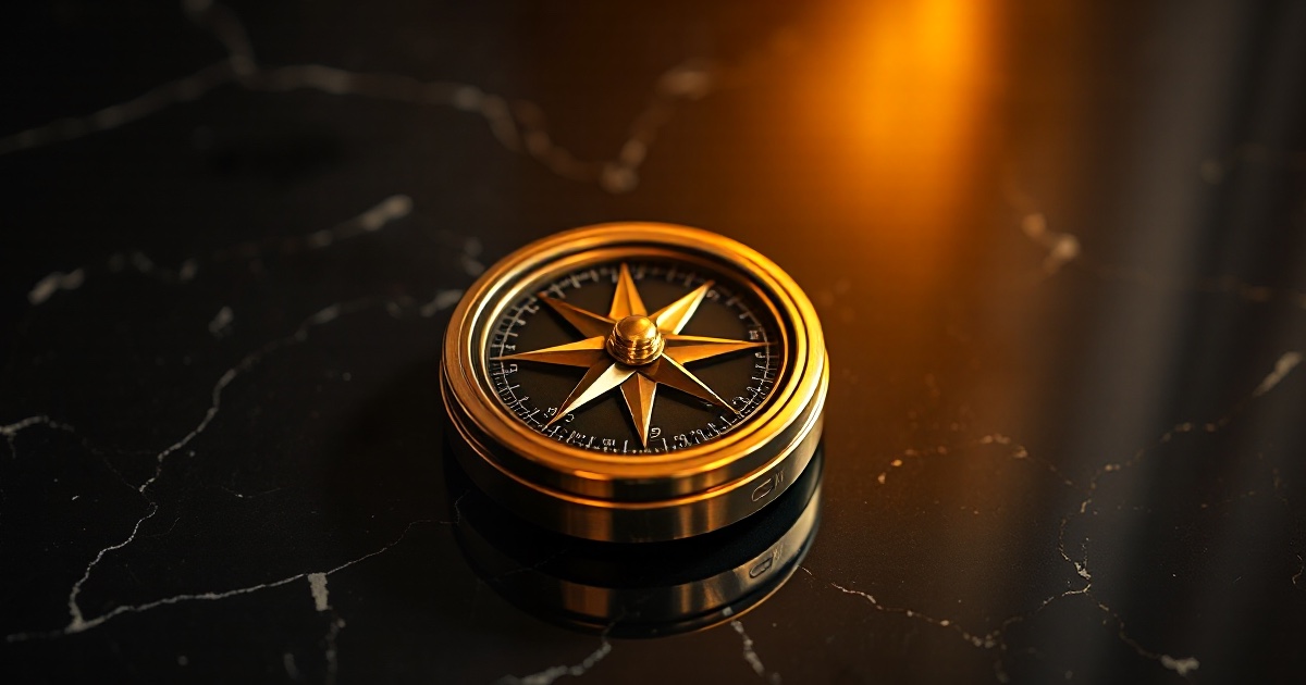 A polished golden vintage maritime compass rose resting on dark reflective black marble under dramatic warm amber and gold rim light with soft golden bokeh, illustrating the ThriveInMarkets coverage of renewed Strait of Hormuz tensions on Thursday July 9 2026 as President Donald Trump declared the US-Iran ceasefire over, US Central Command confirmed strikes on roughly 90 Iranian military targets for a second straight day, tanker traffic through the vital energy chokepoint has essentially stopped according to Rystad Energy analysts, Brent crude jumped above 80 dollars on Wednesday before WTI eased near 72.90 dollars on Thursday, and S&P 500 E-mini futures rebounded about 0.3 percent near 7,505 ahead of weekly jobless claims.