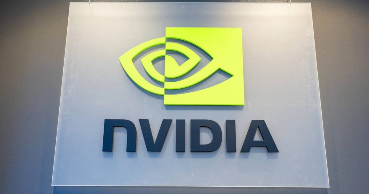 The Nvidia logo on a hanging glass sign, used as the ThriveInMarkets morning analysis inline image for Wednesday August 26 2026, when the chipmaker reports fiscal second-quarter results after the US close against Street estimates near 2.09 dollars of adjusted EPS and about 92 billion dollars of revenue, the same day July core PCE prints at 12:30 UTC