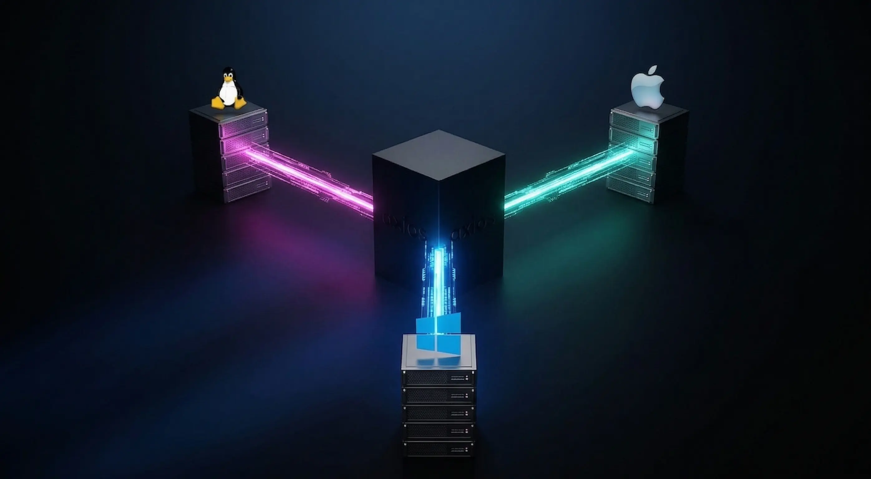 Security vulnerability alert showing npm supply chain attack on axios JavaScript library