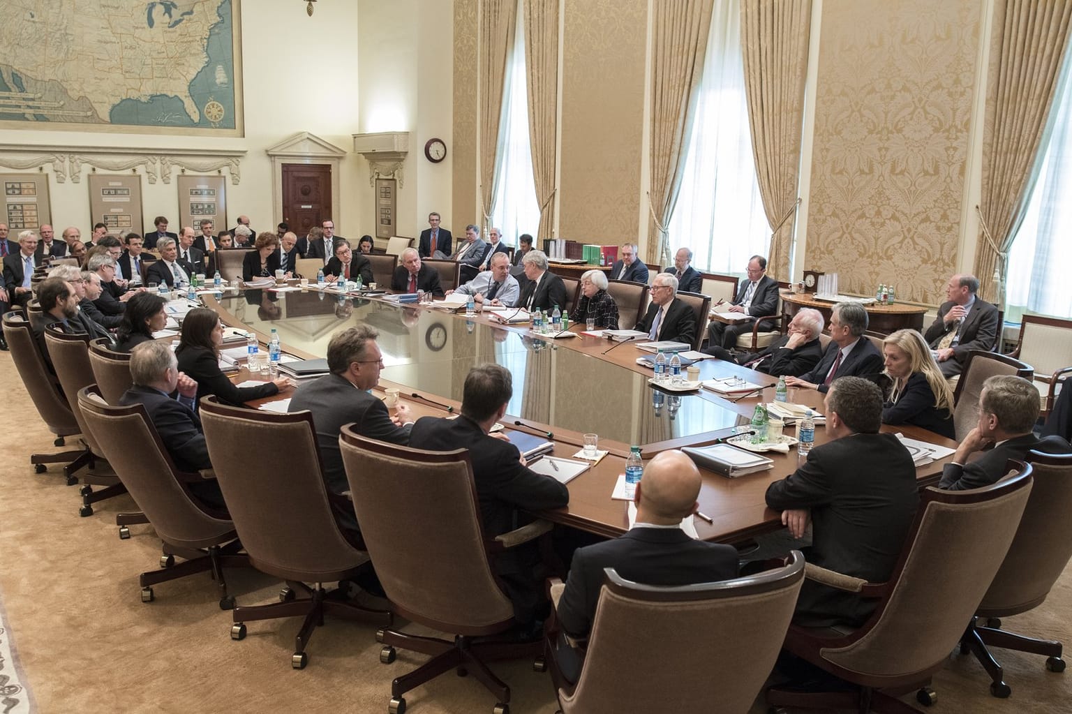 The Federal Open Market Committee around a conference table in the Eccles Building, week ahead Oct 26 2026