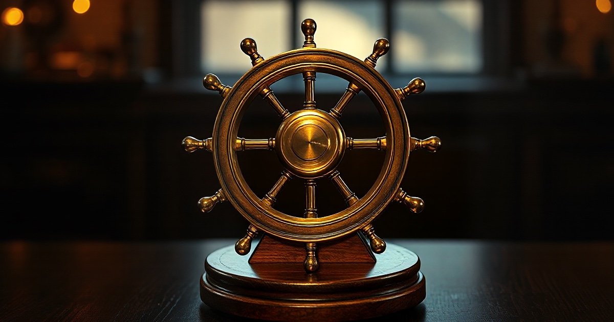 A polished brass ship's wheel on a dark teak pedestal, used as the ThriveInMarkets weekend recap inline image for August 31 to September 6 2026, when West Texas Intermediate settled Friday at 91.48 dollars, up 9.7 percent on the week from 83.40, as US-Iran strikes around the Strait of Hormuz kept a war premium in crude after a Wednesday high at 92.29